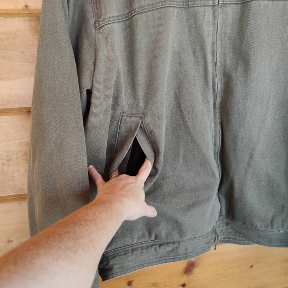 Woolrich 💙 Dorrington Twill Sherpa Lined Barn Trucker Jacket Dark Shale Coat XL - Picture 10 of 12